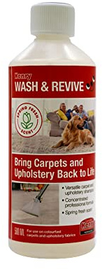 Numatic Henry Wash & Revive - 1L - Carpet Shampooer Cleaning Fluid Nuchem4 Part Number 914041 & 219297 Low Foam Carpet Cleaning Detergent Compatible for all Carpet Vacuum Cleaners - Spring Fresh Scent
