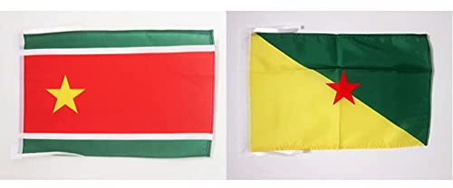 AZ FLAG Drapeau Guadeloupe indépendant 45x30cm - PAVILLON guadeloupéen indépendantiste 30 x 45 cm Haute qualité & Drapeau Guyane 45x30cm - PAVILLON guyanais - France 30 x 45 cm Haute qualité