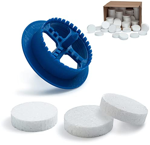 STRÜBER WDVS SET (Weiß Styropor Rondelle 200 Stk. + Styroporfräser 1 Stk.) Satz für Fassadendämmung Wärmedämmung EPS Styroporscheiben Abdeckkappen Fräse