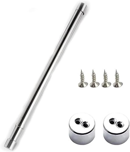 Verstellbare Kleiderstange zum Aufhängen von Kleidung, Schrankstange mit Endstützen 24–60 Zoll, ovale Edelstahl-Garderobenstange für Fenster/Küche (Größe: Nr. 3, feste Länge 85 cm/33 Zoll)