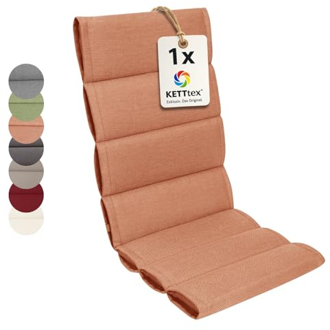 KETTtex EXKLUSIV Comfort Plus Auflage Hochlehner rosé I Gartenstuhl Polster 120x50x5/3cm I hochwertige & Pflegeleichte Sesselauflage I Wetter- & formbeständige Stuhlauflage I KTH1 Sitzauflage