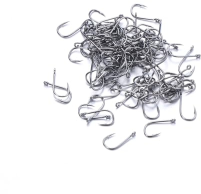 YARNOW 100pcs Carbon Steel Fishing Hooks Set Perforated Fishing Tackle for Bass Pike Salmon and More