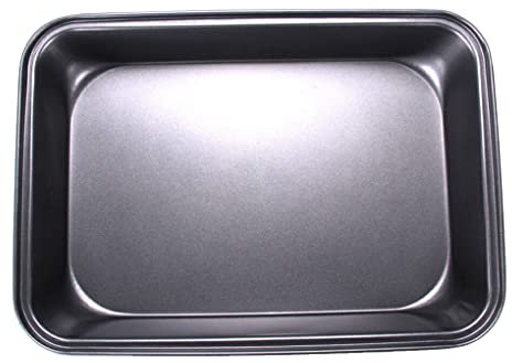 kesurpae Molde de pastel de acero al carbono, forma Rectangular, pan, galletas, sartén, pollo asado, bandeja para hornear, molde para hornear, utensilios de cocina, S/30 CM * 20 CM