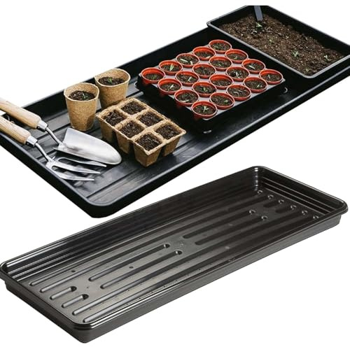 STORM TRADING GROUP Black Grow Bag Trays Multi Use Large Capacity Tray