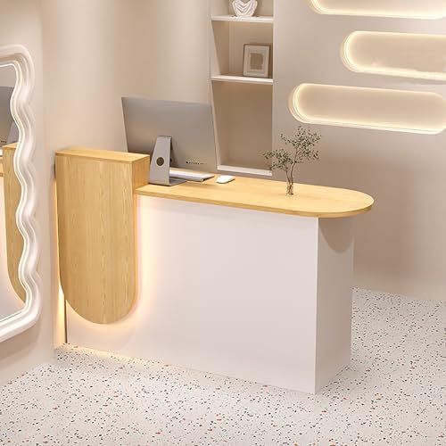 Empfangstheke, Empfangstisch, Empfangstresen, Kassenschalter, Verkaufstisch Mit Schubladen, Checkout Schalter, Büromöbel, Für Lobbys, Salons, Einzelhandel, HeimbüRos, EmpfangsräUme(Wood-b,120x50x85cm)