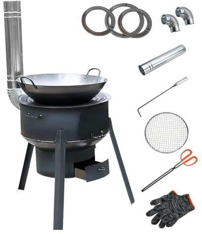 Camping Wood Burning Stove,Camping Firewood Stove Portable Wood Stove Tent Stove Wood Burner Outdoor Cooking Stove and Accessories for Outdoor Bbq Picnic Camping Heating Fishing
