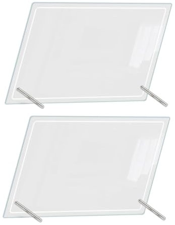 FOYTOKI Acryl Whiteboard 2 Stück Transparente Schreibtischtafel aus Acryl Trocken Abwischbar Multifunktionale Memo Pinnwand und Planertafel für Büro und Zuhause