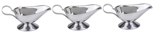 ANDRESLAD 3pcs Stainless Steel Sauce Boat and Rustproof for Roasting Sauce Dressing Dip Kitchen