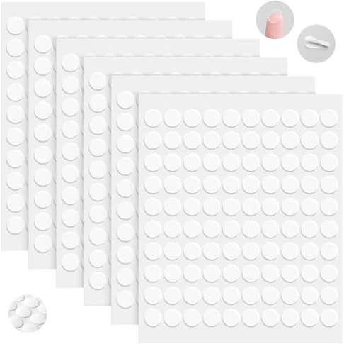FIXCHORD 600 Stück Doppelseitige Klebepunkte Rund Transparente Klebende Aufkleber Transparente Klebepunkte Runde Aufkleber Keine Spuren Wasserdichte Punktaufkleber für Festivaldekoration (10mm)
