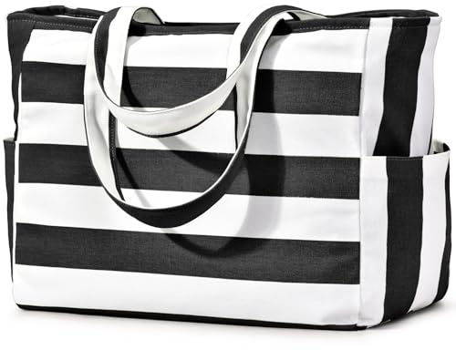 oscaurt strandväska stor bärpåse dam handväska axelväska strandväska XXL familj resväska sportväska badväska bastuväska presenter för kvinnor, svart, 52 cm x 21 cm x 36 cm