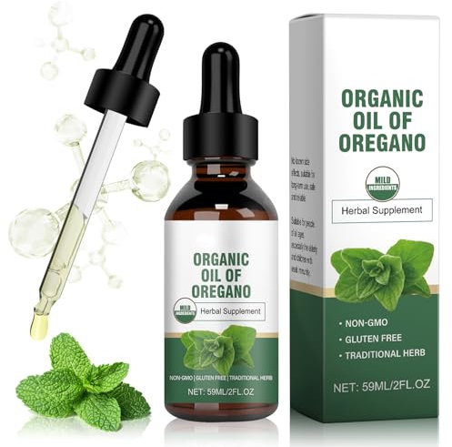 TECHEEL Bio Oregano Öl 59ml Oregano Öl OreganoÖl Geeignet für Kinder und Erwachsene