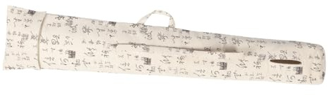 Baumwolle und Leinen Guzheng Tasche Tragbar, mit Griff | Schutz für Guzheng und Guqin, Bequemer Trageriemen, Weiße Instrumententasche für Unterwegs und Lagerung