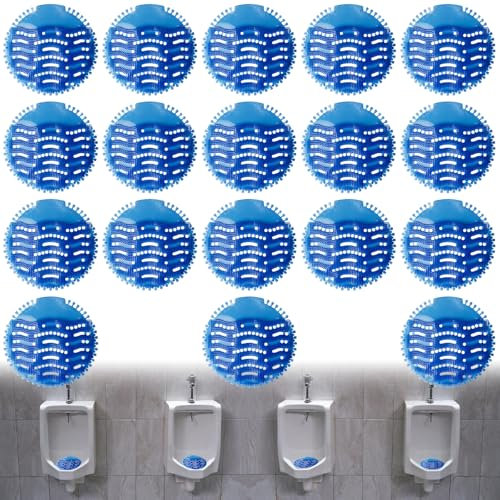 Lot de 18 tamis d'urinoir avec parfum, tapis d'insertion d'urinoir en pierre Protection anti-éclaboussures pour toilettes, protection anti-éclaboussures pour les toilettes, toilettes pour hommes,