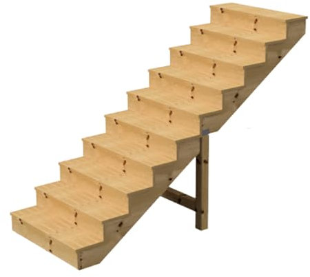 Scala esterna BERLIN, 10 gradini, Altezza 173cm, L 120cm, con alzate