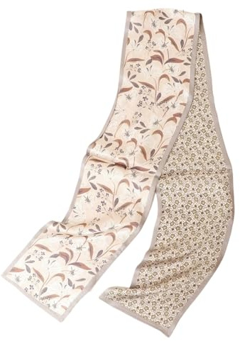 Prettystern Herren Damen elegant 2-lagig schmal langer Krawatten-Schal SeidenSchal Halstuch für Fühling und Sommer