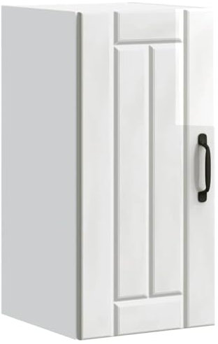 vidaXL Lucca Kitchen Wall Cabinet - High Gloss White, Engineered Wood, 30x31x60 cm, Ample Storage, Modern Functionality