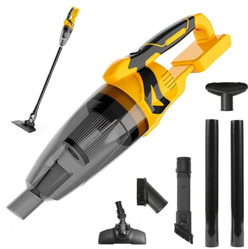 Eznaobo Aspirapolvere a batteria per batteria Makita da 18 V, 10000 Pa, con filtro lavabile, contenitore della polvere da 750 ml, 4 ugelli, per peli di animali, auto e casa (giallo)
