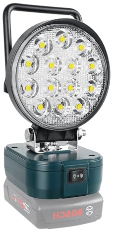 Willpower Led Strahler Akku Lampe für Bosch 18V/20V Scheinwerfer 4 40W | Kabellose Led Arbeitsleuchte, Baustrahler, Tragbares Baustellen Lampe für Camping Werkstatt Garage (kein Akku)