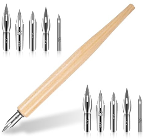 JJUNW Set di penne e supporti, penne per calligrafia, penne per calligrafia, penne da disegno, penna calligrafia, set con 10 molle per fumetti, calligrafia, scrittura, biglietti di auguri, disegno