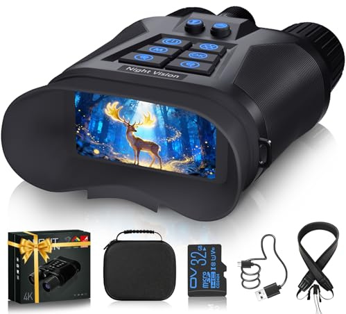 Nachtsichtgerät 4K Nachtsichtfernglas - 3 Digital Infrarot Fernglas für Erwachsene, 5000mAh Wiederaufladbares, 8X Digitalzoom Nachtsicht 400M für Camping, Jagd & Sicherheit Beobachtung