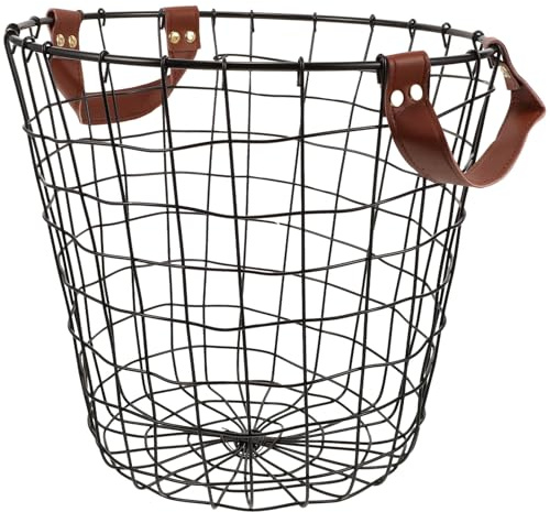 Levemolo Portalegna in Metallo Robusto con Manico Portatile Cesto Porta Materiale da Grande per Esterni e Interni Organizer Multifunzione per Combustibile da Riscaldamento Rivista e