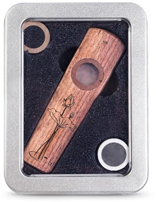 TIKATARER Wooden Kazoo, Instruments de Musique Instruments de Musique en Bois Partenaire de Guitare Accompagner Wood Kazoo pour la Fête Ukuléle Violon Clavier Piano Fête des Enfants (Bois de noyer)