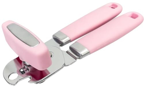 Manual Can Opener - Comfort Grip, Oversized Easy-Turn Knob, Built-in Bottle Opener, Hanging Storage, Smooth Edge (for Tin Cans)