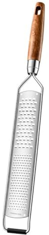 NiuLumea Rallador de queso de acero inoxidable con rallador fino y grueso para cáscara de limón, ajo, chocolate, frutas, verduras, 39 x 4,5 cm, mango ergonómico antideslizante, agujero para colgar y