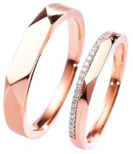 Ayoiow Gold Ringe Herren 18K Einfach, Vorsteckring Gold 750 Größe 52 (16.6)| 18K Roségold | Trendiger Modeschmuck für Weihnachten