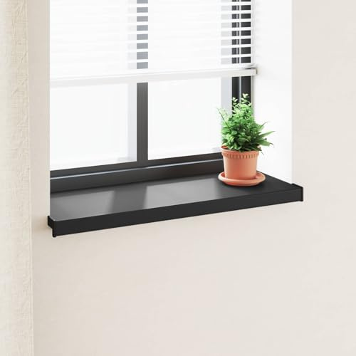 Soglia della Finestra Nero con Venature del Legno PVC 80x30x4,5 cm, Davanzale Esterno Impermeabile per Finestra, Moderno per Interni ed Esterni, Facile da Installare con Adesivo,