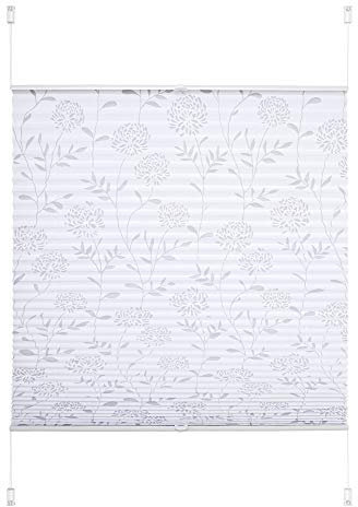 JalousieCrew Klemmfix Plissee Ausbrenner Weiss - Breite 40 bis 120 cm, Länge 130 cm und 210 cm - Klemm - Rollo ohne zu Bohren (70 x 130 cm)