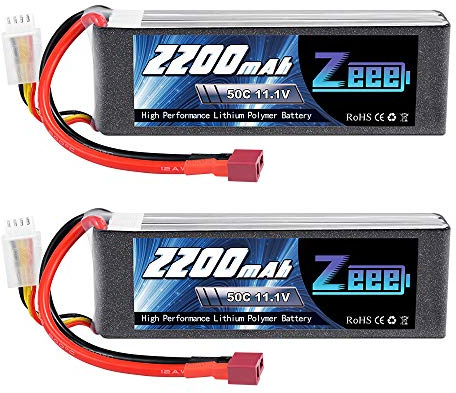 Zeee 3S Lipo Batteria 11,1V 50C 2200mAh Batteria RC con Connectore Deans T Spina per RC FPV Racing UAV Drone Evader BX RC Veicolo Auto LKW Truggy RC Nave RC Modells RC Hobby (2 pezzi)