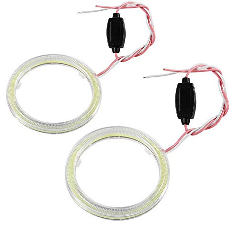 Fydun COB Angel Eyes faro 1 par auto anillos de halo Angel Eye COB Chips faro DRL LED 12V para motocicleta coche(70mm)