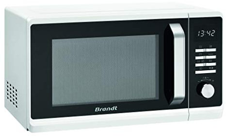 Brandt - SE2302W - Micro-ondes - Autoprogramme - Cavité Inox - Mode Décongélation - 23 L - 800 W - Blanc et Noir