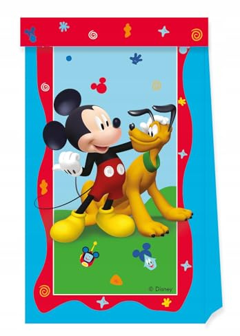 93828P Borse Per Feste Mickey Mouse 4 Pezzi - Mickey Sacchetto Di Festa, Sacchetti Regalo Di Carta, Topolino Sacchetto Di Caramelle, Trattare Borse, Sacchetti Regalo Compleanno