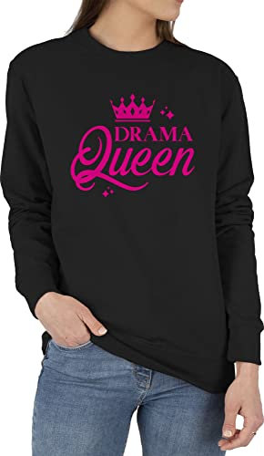 Shirtracer Sweater Pullover Sweatshirt Herren Damen - Frauen Geschenk - Drama Queen - XL - Schwarz - typisch Frau Freundin Sweat dramaqueen