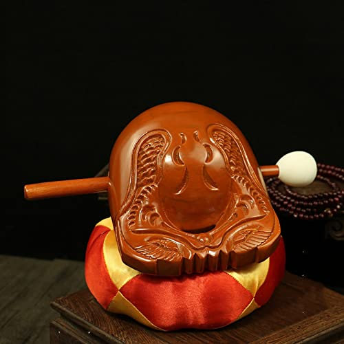 Pevfeciy Mokugyo Klanghölzer Holzfisch MUYU, Meditation Zubehör, Handgefertigt, Kampferholz, 12cm / 265g,L