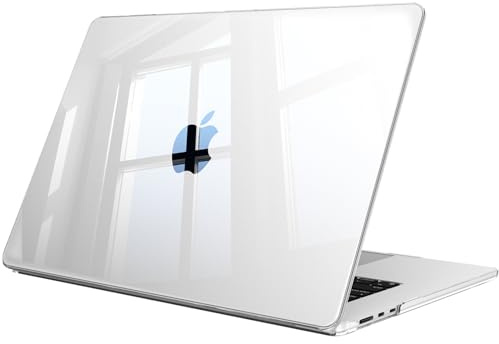 Fintie Hülle Kompatibel mit MacBook Air 15 Zoll M4 M3 M2 A3241 A3114 A2941 (2025-2023), Ultradünne Hartschale Schutzhülle Snap Case Kompatibel mit MacBook Air 15, Transparent