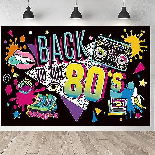 80er Jahre Thema Hip Hop Rock Punk Musik Tanz Disco Graffiti Photo Booth Wand Banner für Fotografie Party Aldult Kinder Junggesellenabschied