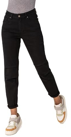 Nina Carter Jean Boyfriend pour femme, taille haute, style parachute, effet délavé