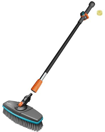 Gardena Cleansystem Set de Lavado con Mango S de 90 cm y Cepillo Acoplable Suave: práctico Set de Limpieza, Ideal para Superficies Grandes y delicadas, barritas de champú (18826-20)
