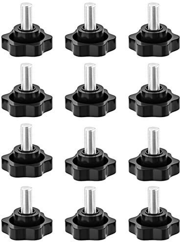 Sternschraube Rändelschraube Klemmknopf Griff Sterngriff Schrauben 12 Stk | WUDQIJI Sternkopfschraube Sternform Kopf Klemmmutter Rändel Sterngriff Schraube Sterngriffmutter (M6*10mm)