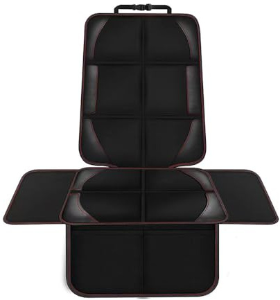 VELOMY Baby Car Seat Protector, for DS 3/DS 3 Crossback/DS 4/DS 5/DS 7/DS 7 Crossback/DS 9. Non-Slip Waterproof Child Seat Pad with Mesh Storage Bag and Side Protection,B