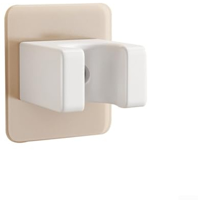 Support de pommeau de douche sans perçage, réglable, poli, sans perforation, support de pommeau de douche à ventouse sans perçage (blanc)