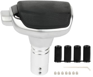 muge racing Gear Shift Knob, PU Leather Metal Automatic Car Gear Stick Shift Knob,Black