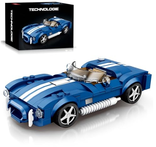 DrmBeyd Technik Sportwagen Bausteine für Erwachsene, for Cobra Auto Sammler Modell Bausatz, MOC Rennwagen Bausteine Bausatz, Geschenk für Erwachsene und Kinder, 312 Teile