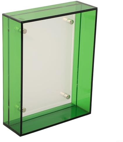 Honseadek Schwebender Acryl-Bilderrahmen in Neonfarben, für Wandmontage, für Wandmontage, Galerie-Display (grün)