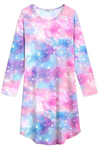 Arshiner Filles Chemise De Nuit Manches Longues Enfants Robe de Nuit Impressions Mignonnes Chemise de Nuit pour Filles 5-6 Ans