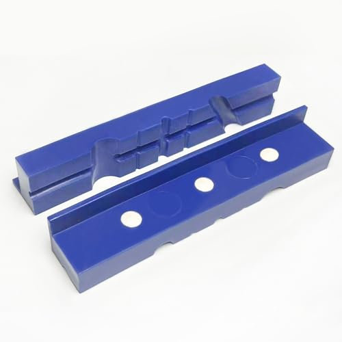 MYTEC Vise Jaws Pads, Strongly Magnetic Universal Vise Soft Jaws, Sturdy TPU material, Professional Grade Multi-Purpose Vise Jaw Protective Inserts for Any Metal Bench Vice (Blue, 6.0 1 pair)