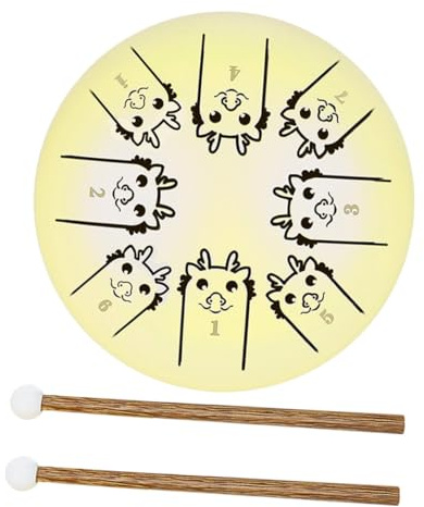 COSMEVIVI 1satz Zodiac Steel Tongue Drum Edelstahl Zungentrommel Für Anfänger Kindermusikinstrument Ethereal Klänge Für Entspannung Und Freude Inkl Schlägel Und Notenheft